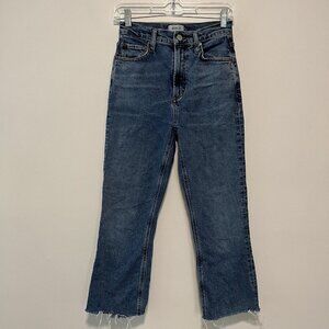 AGOLDE Vintage High Rise Bootcut Jeans Frayed Hem Size 25